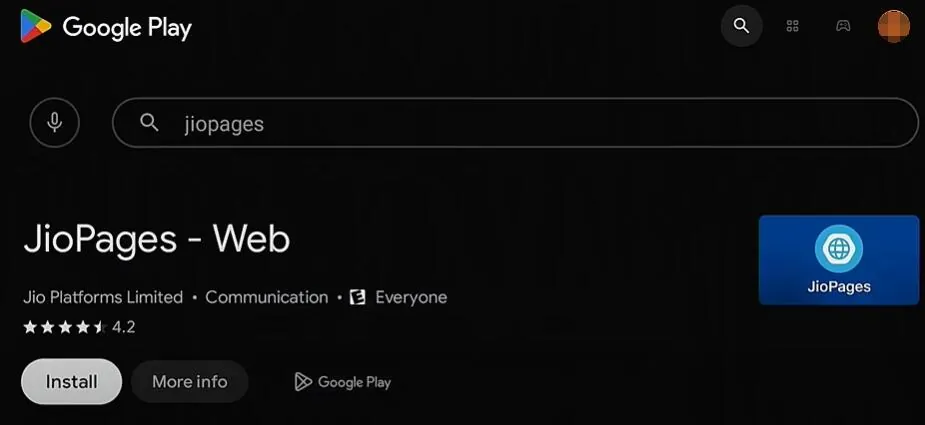 Instalar el navegador JioPages Instalar el navegador JioPages