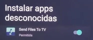 busque y habilite Send files to TV